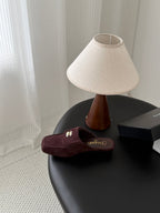CC Half-Slippers Flat Burgundy Suede 717809
