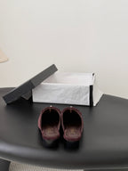 CC Half-Slippers Flat Burgundy Suede 717809