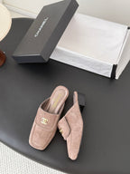 CC Half-Slippers Flat Taupe Suede 717812