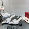 Vlogo Signature Slingback White Calfskin and Velvet