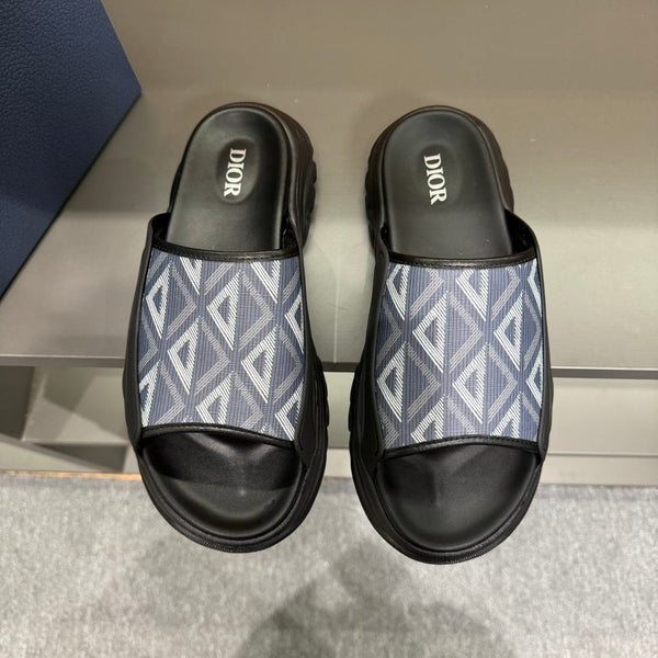CD H-TOWN SANDAL GREY BLUE CALFSKIN
