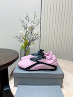 SOCCER SNEAKER IN PINK MIX BLACK QUILTED LAMBSKIN