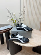 SOCCER SNEAKER IN BLACK MIX WHITE QUILTED LAMBSKIN