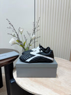 SOCCER SNEAKER IN BLACK MIX WHITE QUILTED LAMBSKIN