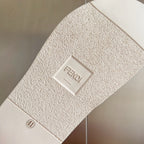 FENDI ROMA SLIDES IN WHITE  FUSSBETT LAMBSKIN