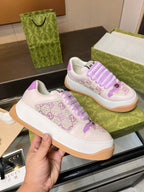 GG Men's Screener Sneaker Purple Canvas Sheepskin 523600