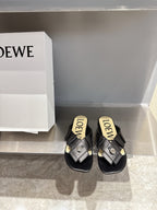 Loewe 25 Toy Panta Toe Thong Black Sheepskin