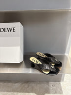 Loewe 25 Toy Panta Toe Thong 5cm Black Sheepskin