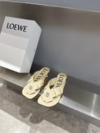 Loewe 25 Toy Panta Toe Thong 5cm Beige Sheepskin