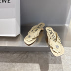 Loewe 25 Toy Panta Toe Thong 5cm Beige Sheepskin