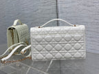 MISS CD TOP HANDLE 24CM WHITE LAMBSKIN