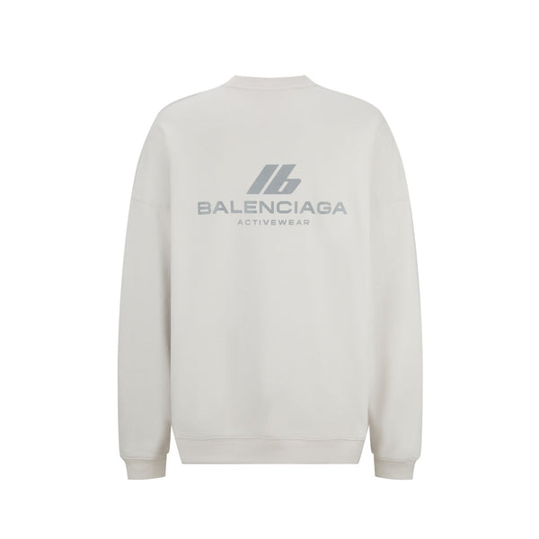 Balenciaga 25 Crew Neck Sweatshirt White Cotton 0004
