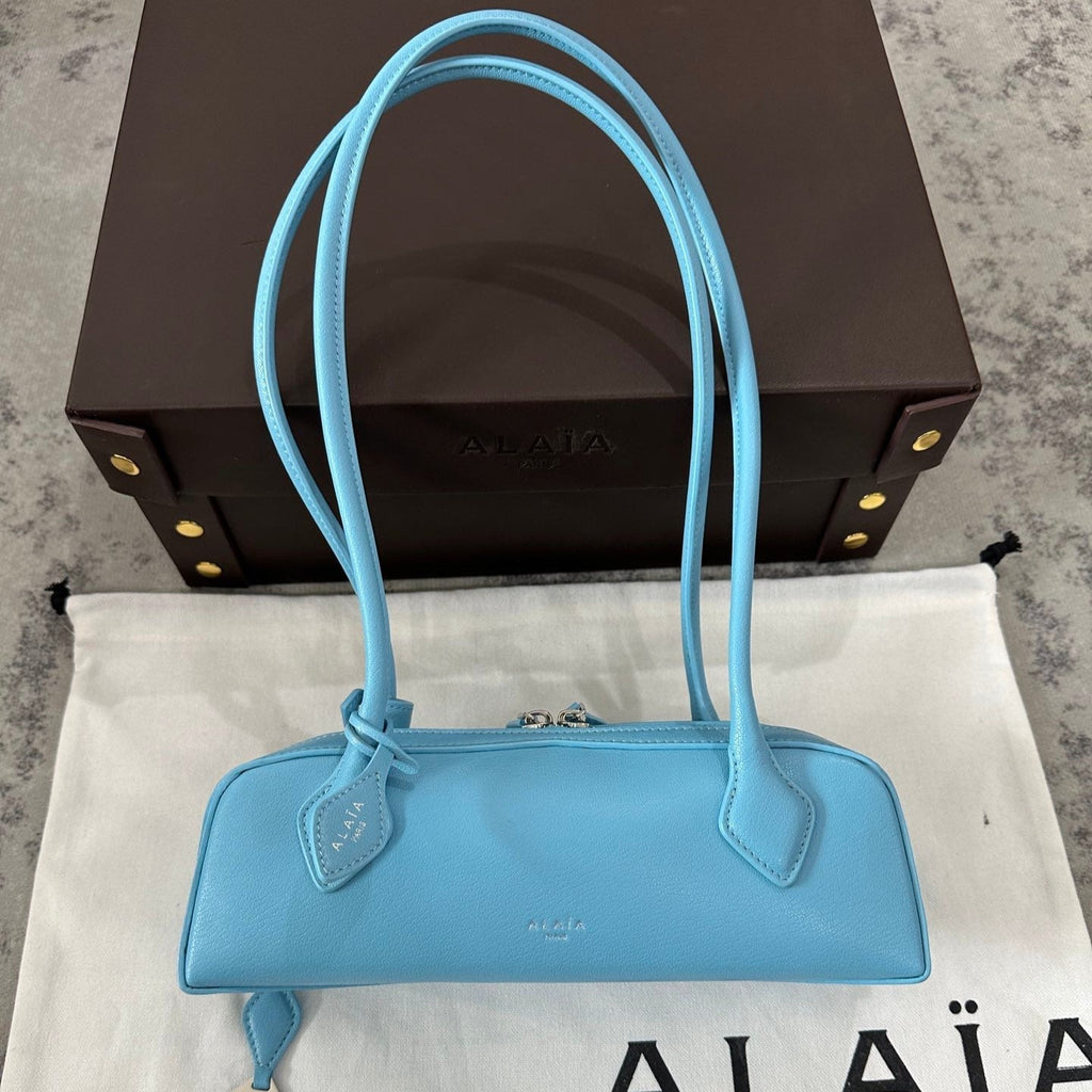 LE TECKEL SMALL BAG 27 IN SKY BLUE GOATSKIN