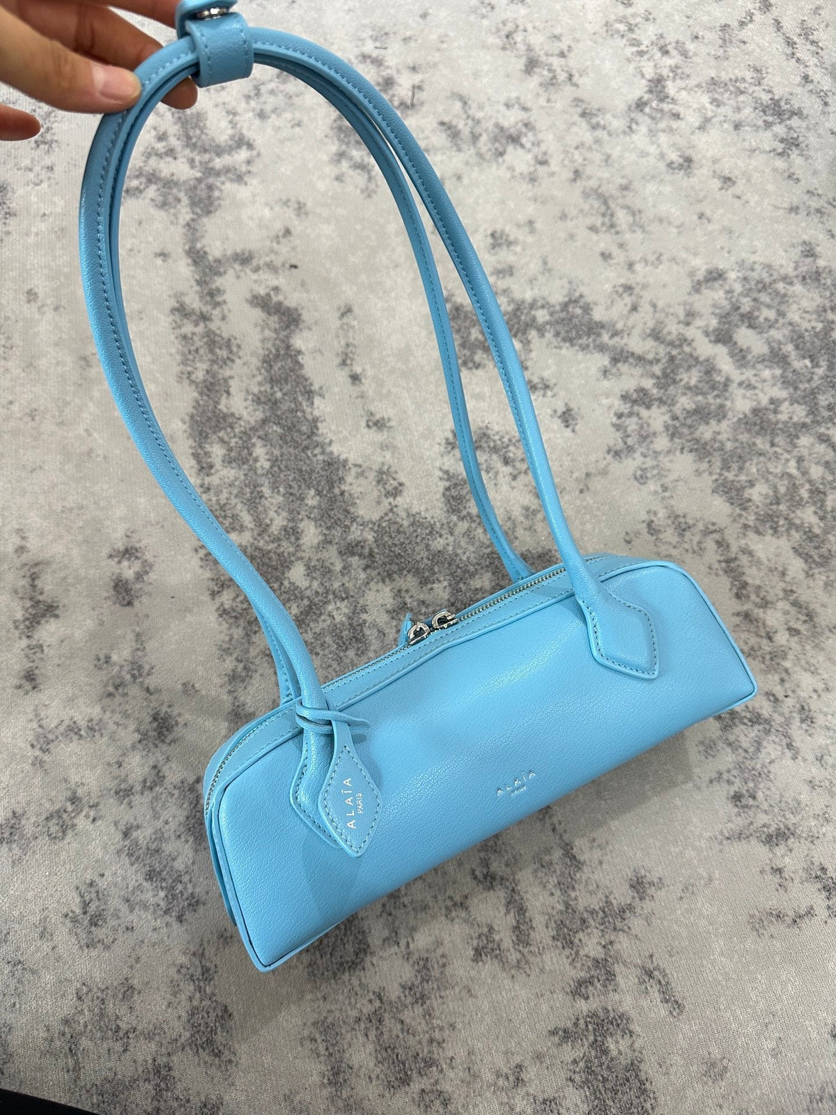 LE TECKEL SMALL BAG 27 IN SKY BLUE GOATSKIN