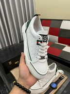 GG Men's ACE Sneaker White Green Embossed Cowhide 543293
