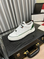 GG Men's ACE Sneaker White Green Embossed Cowhide 543293