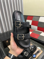 CD AQUA BUCKLE SANDAL BLACK JACQUARD