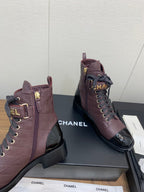 CC Short Boots Red Brown Cowhide