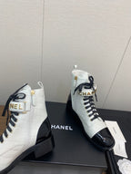 CC Short Boots White Cowhide