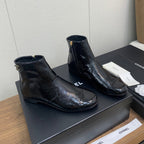 CC Ankle Boots 25mm Glossy Black Cowhide