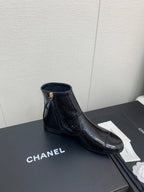 CC Ankle Boots 25mm Glossy Black Cowhide