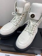 CC Short Boots 30mm White Cowhide