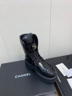 CC Short Boots 30mm Gloosy Black Cowhide