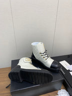 CC Ankle Boots White Mix Black Cowhide