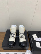CC Ankle Boots White Mix Black Cowhide
