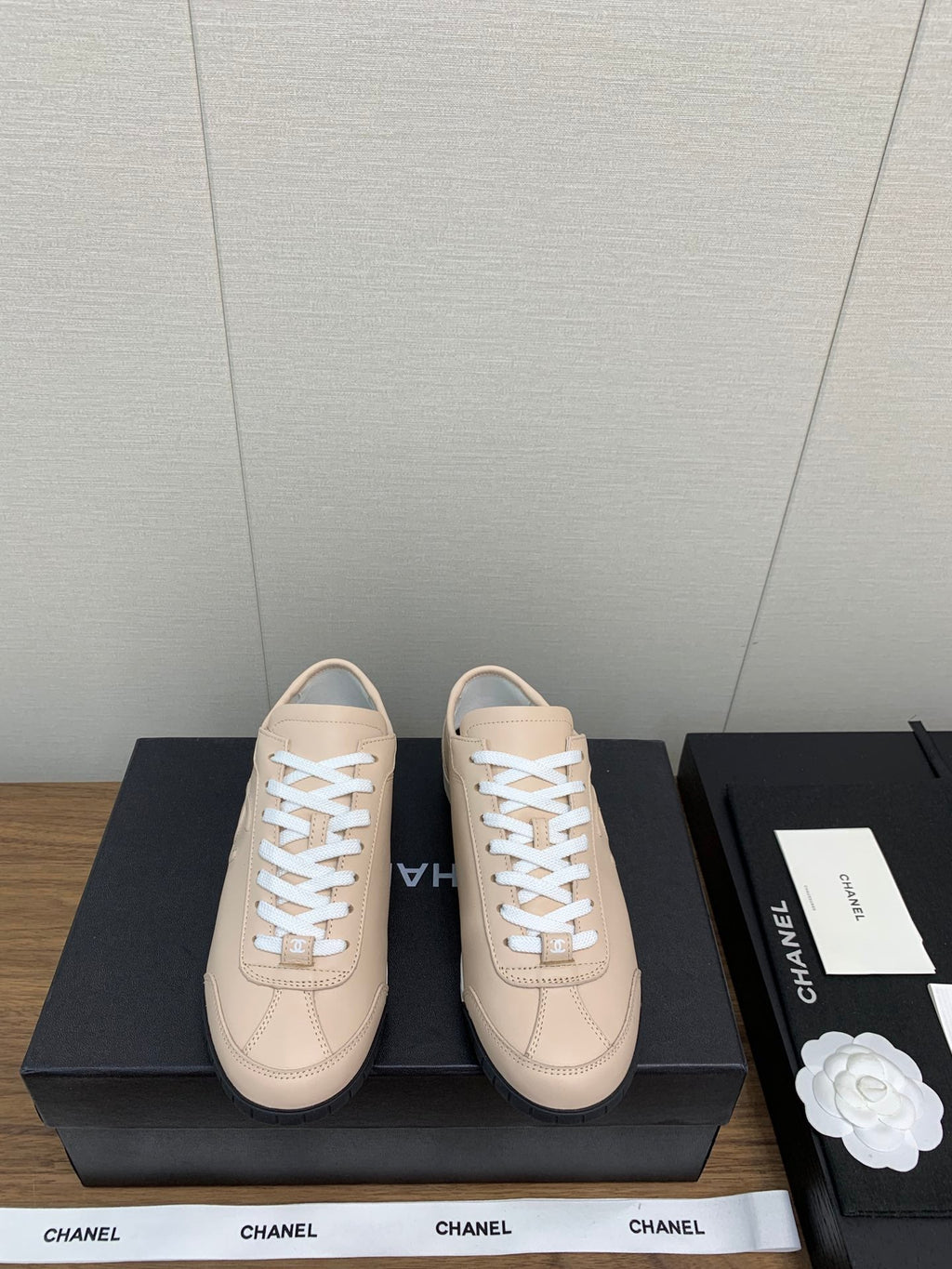 CC Sneaker 15mm Beige Lambskin
