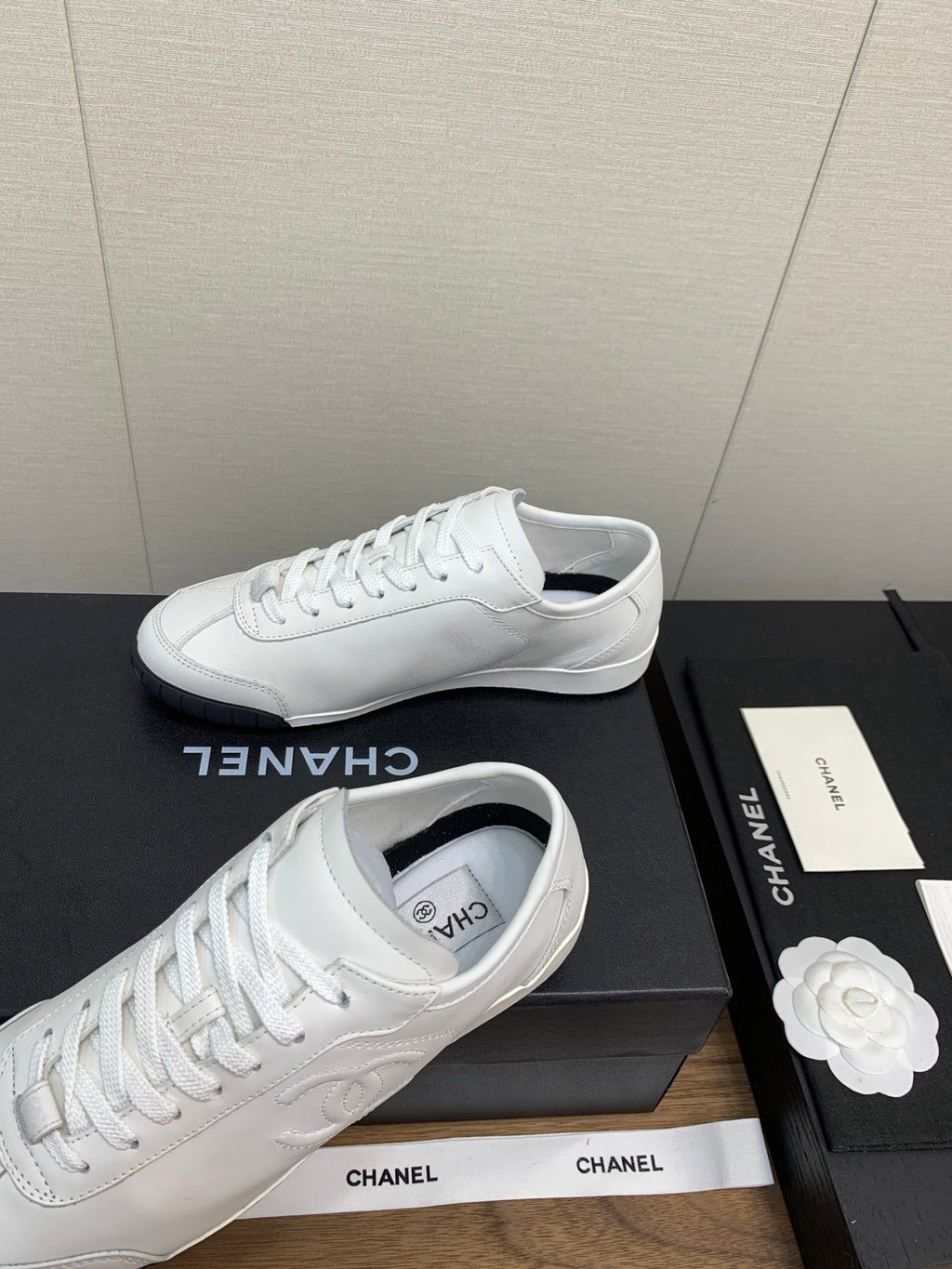 CC Sneaker 15mm White Lambskin