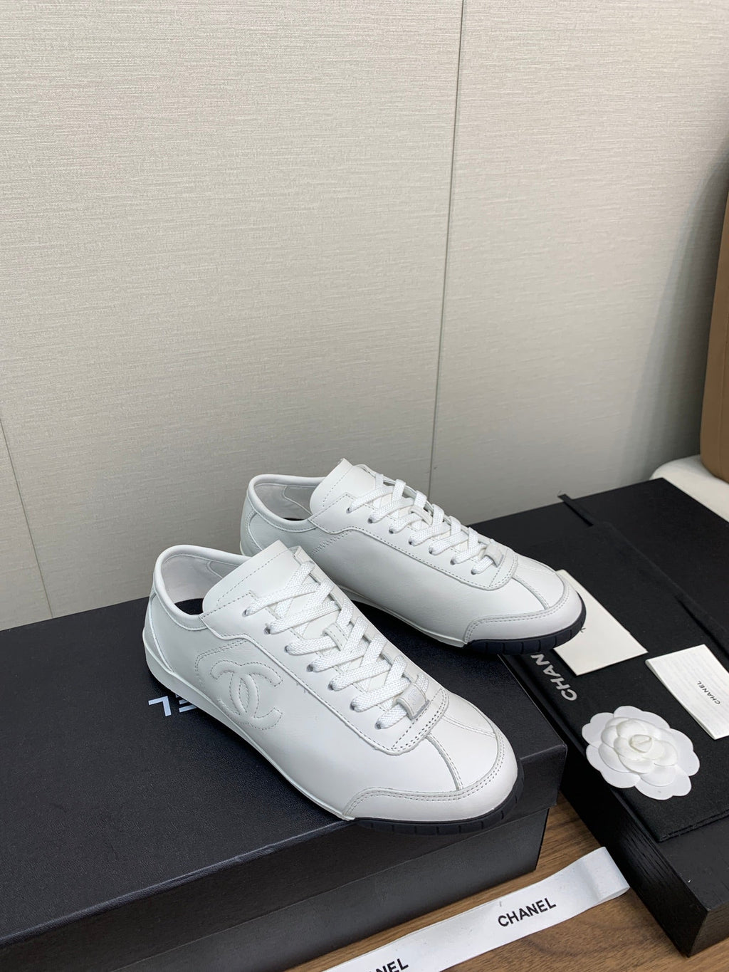 CC Sneaker 15mm White Lambskin