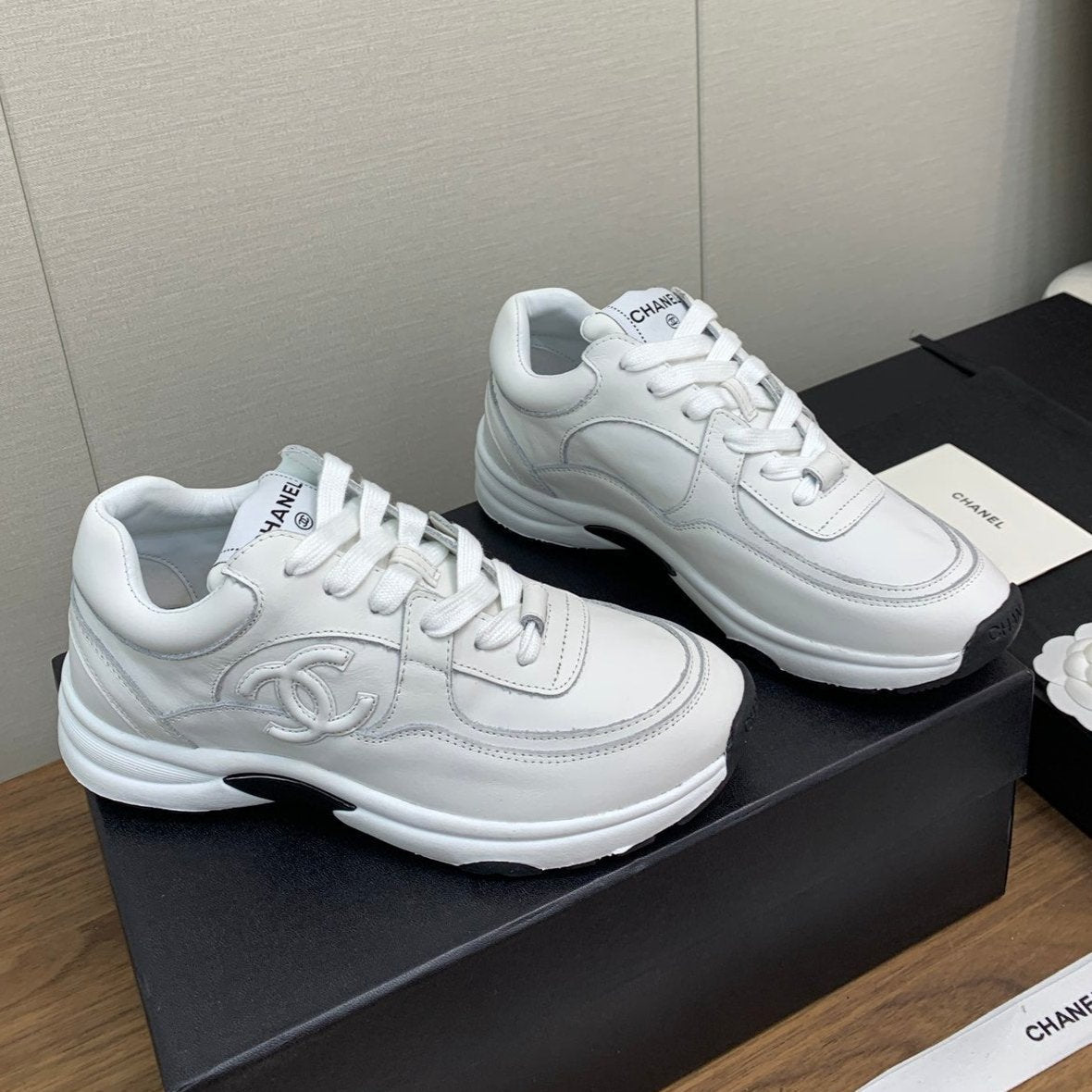 CC Sneaker 30mm White Lambskin
