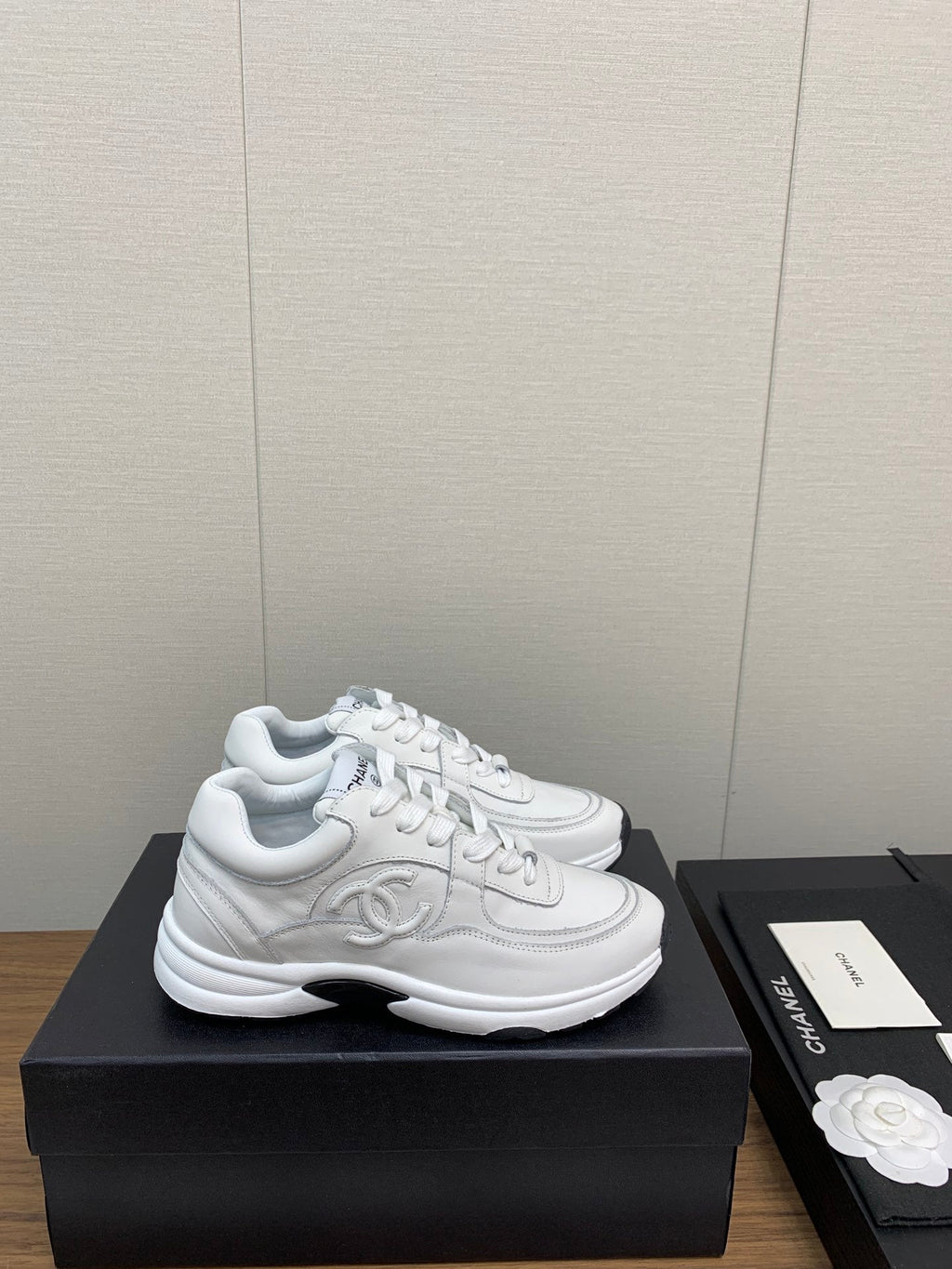 CC Sneaker 30mm White Lambskin