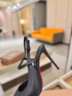 CL Jenlove Slingback 10.5cm Black Leather 635814