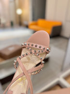 CL Tatooshka Spikes Sandal 10cm Nude Nappa Leather 776045