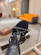 CL Tatooshka Spikes Sandal 10cm Black Nappa Leather