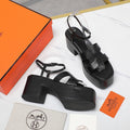 HM Jam 70 sandal In Black Calfskin 120305