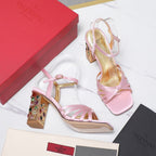 VT 2025 Diamond Heel Sandals Pink Cowhide 289511