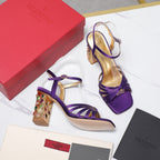 VT 2025 Diamond Heel Sandals Purple Cowhide 289512