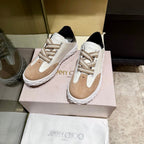 Jimmy Diamond Light Flex Sneaker White Taupe Suede Leather 715047