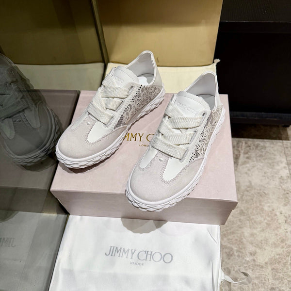 Jimmy Diamond Light Flex Sneaker White Light Grey Suede Leather 715046