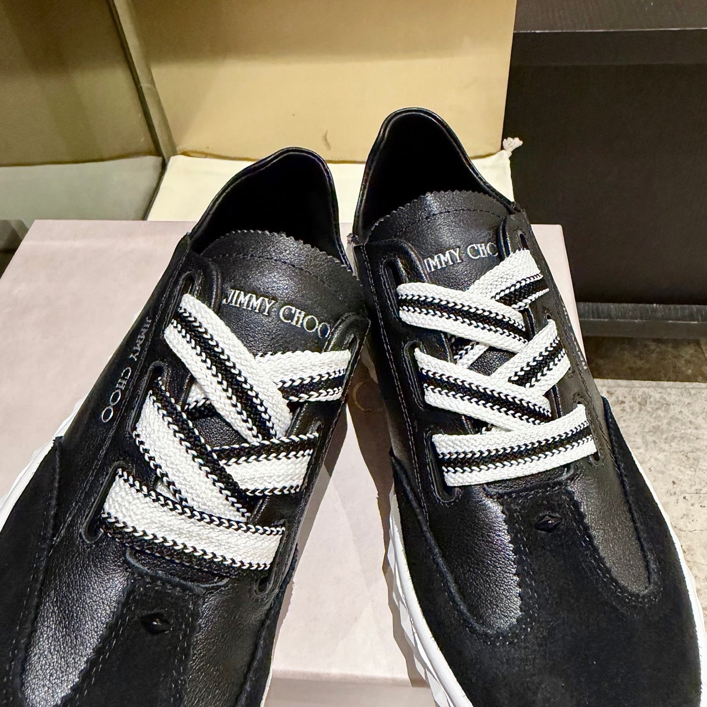 Jimmy Diamond Light Flex Sneaker Black Suede Leather 715044