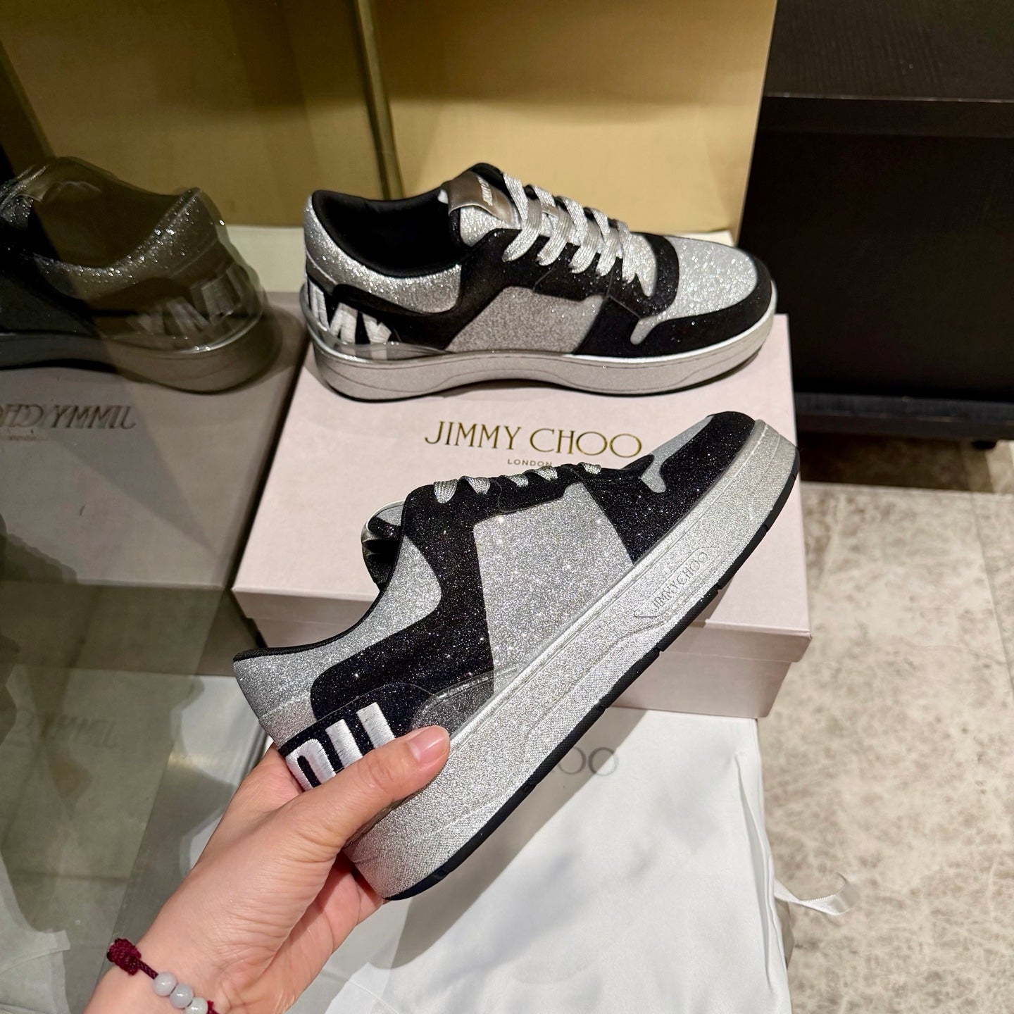 Jimmy Florent Sneaker Black Grey Glitter 715037