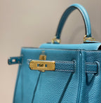 HM KELLY 28CM BLUE SKY TOGO GOLD HARDWARE