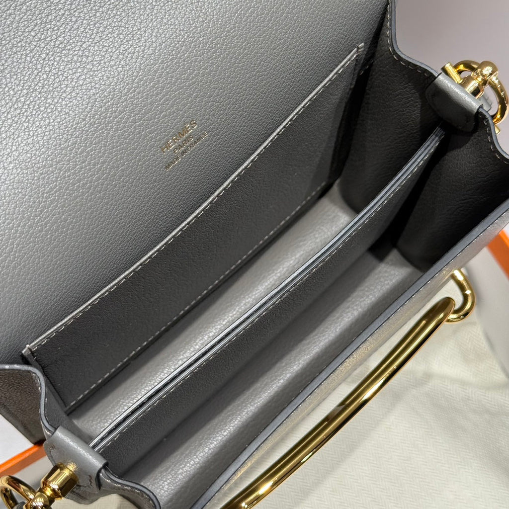 HM SAC ROULIS 18 GRAY EVERCOLOR CALFSKIN 237578