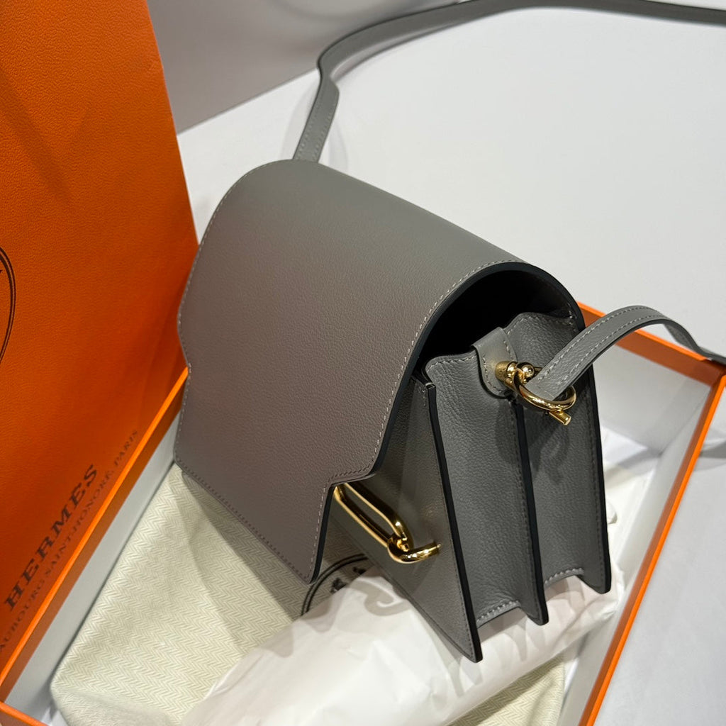 HM SAC ROULIS 18 GRAY EVERCOLOR CALFSKIN 237578