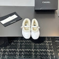 CC 2025 Puffer Ballet Flat With Strap White Sheepskin Fur 529347