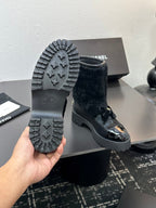 CC Coco Neige 2025/26 Low-cut Boots Black Shearling Lambskin Patent Leather 529343