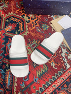 GG WEB SLIDE SANDAL WHITE RUBBER